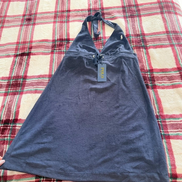 NWT Polo Ralph Lauren Beach Dress Cover Up Dark Blue Regular Fit size S - Picture 3 of 16